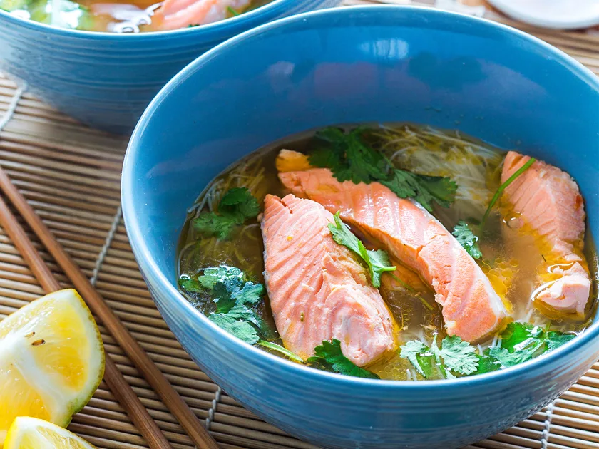 Salmon and ginger noodles