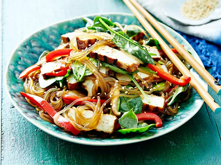 Tofu sesame noodles