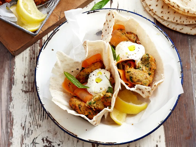 Chickpea fritter pockets