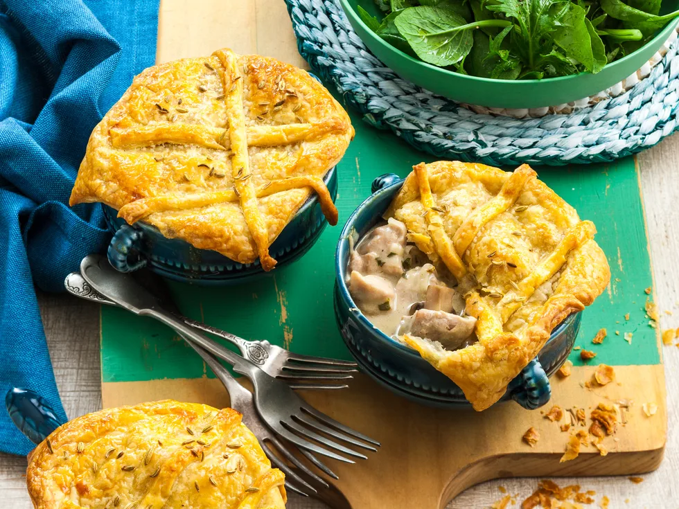 Chicken, fennel and mushroom pot pies