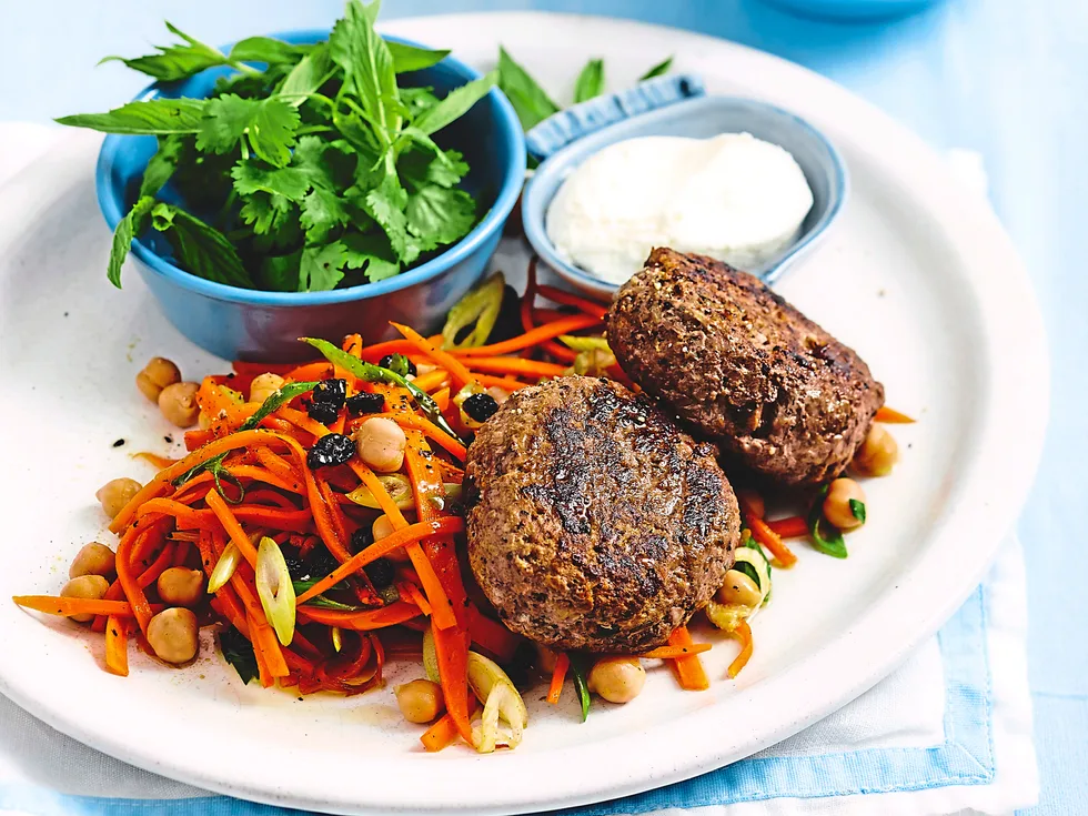 Lamb meatballs with warm salad