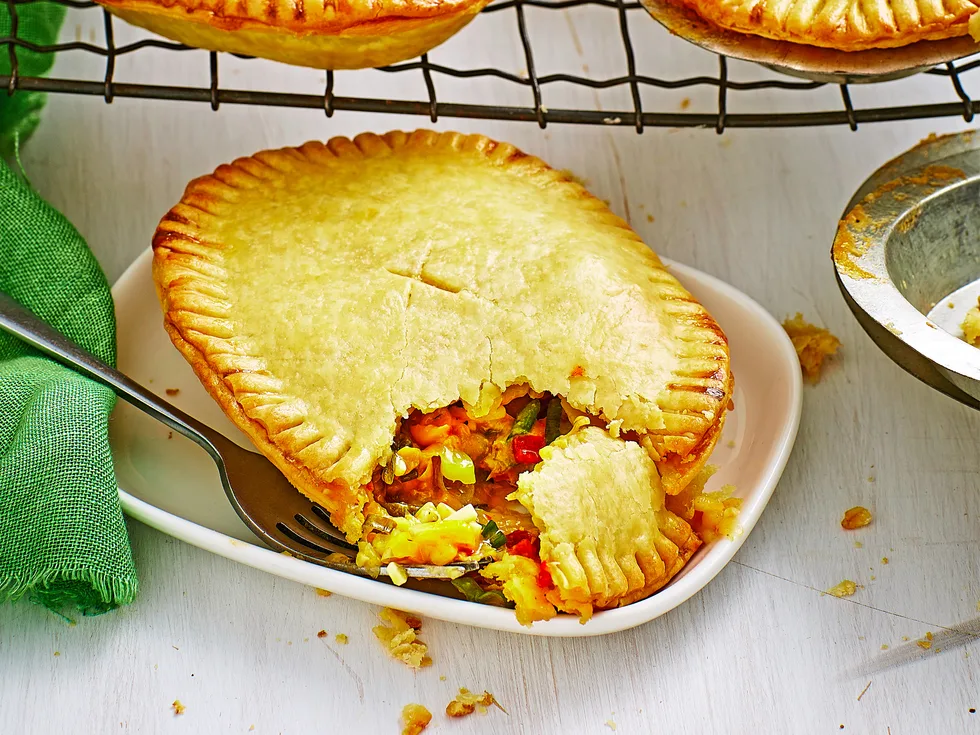 Mushroom, corn and zucchini pie
