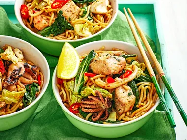 Marinara mix and noodle stir-fry
