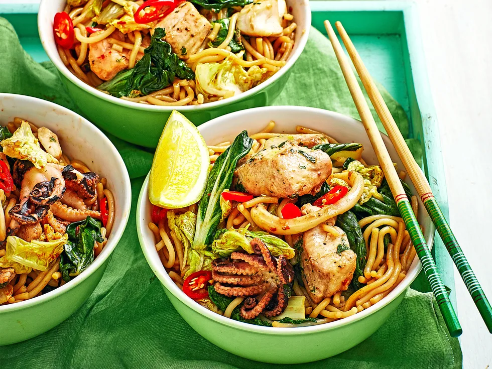 Marinara mix and noodle stir-fry
