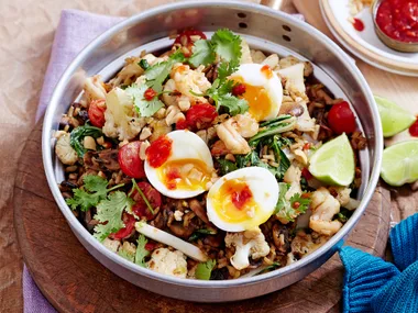 Lemongrass and cauliflower nasi goreng