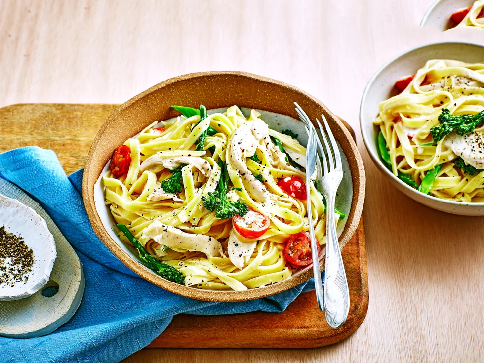 Creamy chicken and broccolini pasta