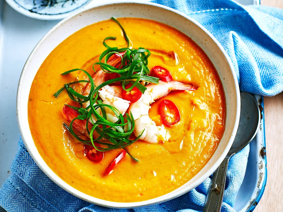 Thai prawn and pumpkin soup