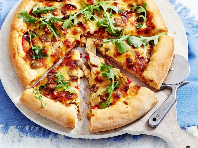 Cheese-stuffed pepperoni pizza