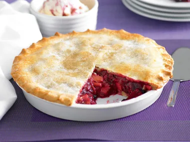 Berry and rhubarb pie