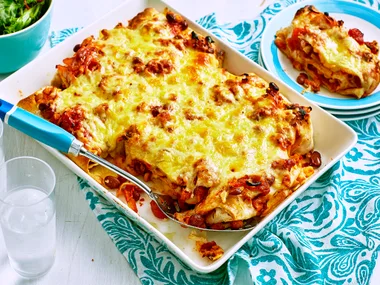 Vegetable and bean enchiladas