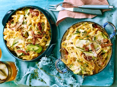 Zucchini carbonara frittatas