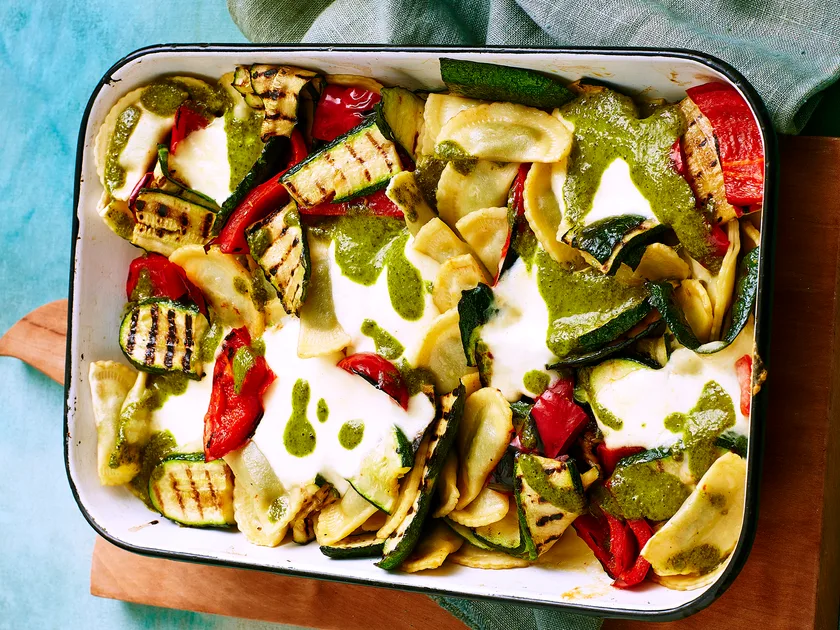 Agnolotti and zucchini melt