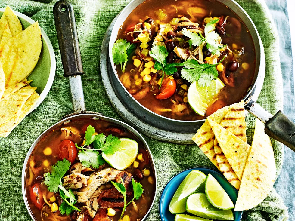 Chicken, chorizo and black bean soup