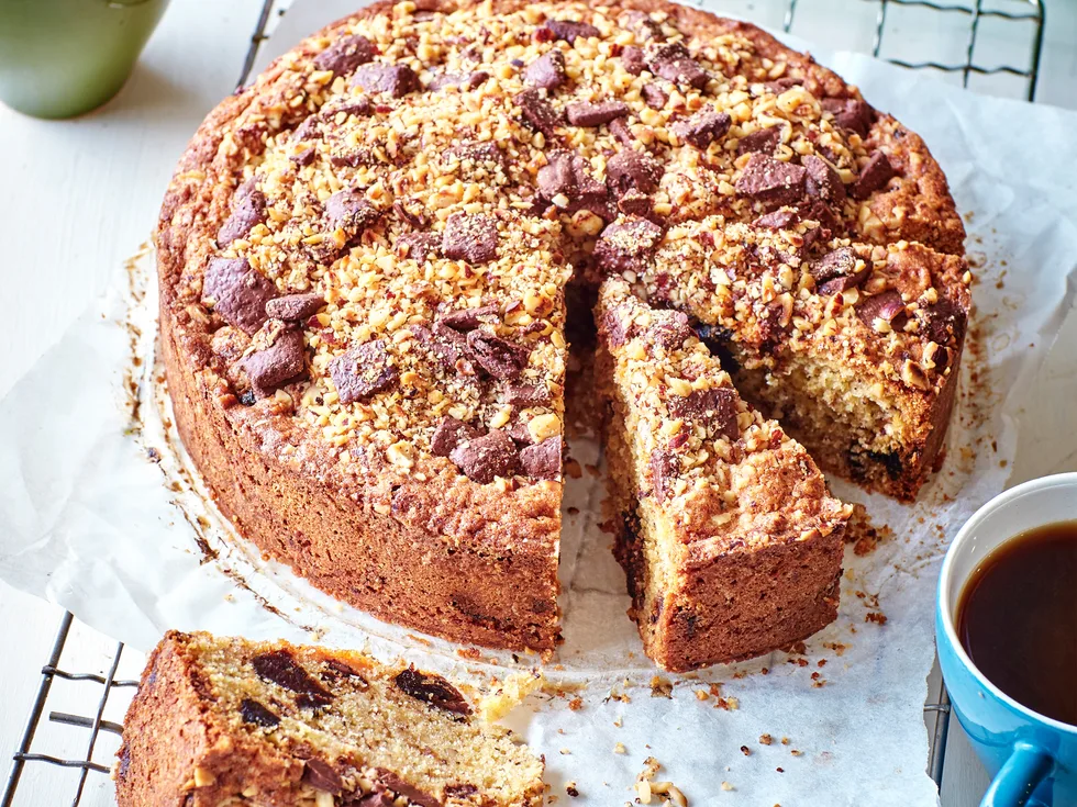 Hazelnut, prune and chocolate cake