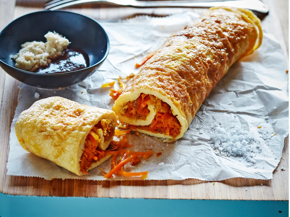 Butternut and ginger egg wraps