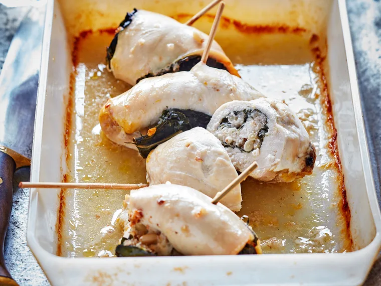 Rainbow chicken rolls