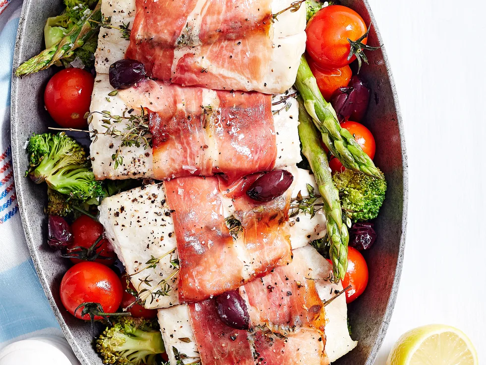 Roast snapper and broccoli