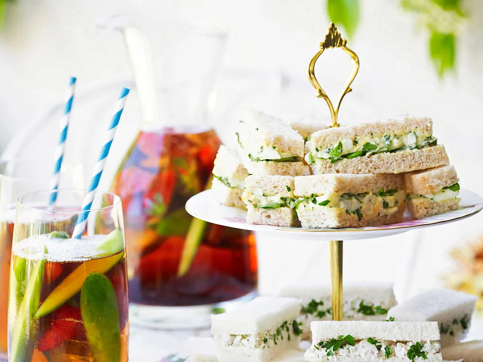Egg and watercress finger sandwiches