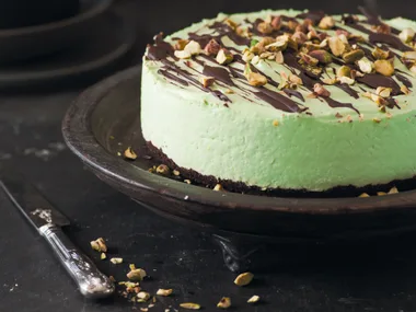 Gluten-free chocolate mint cheesecake