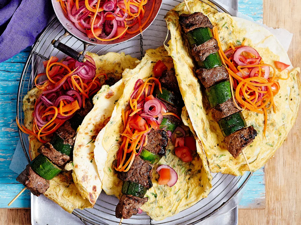 Kati-style beef chapati rolls