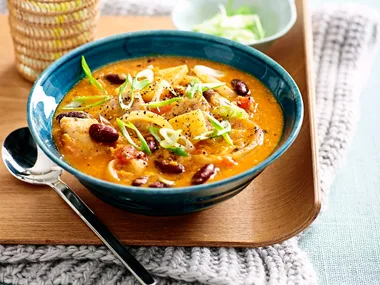 North African chiken and kidney bean soup