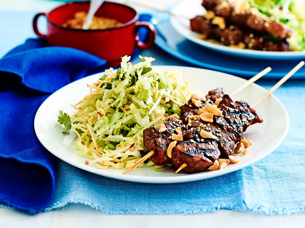 Five-spice pork skewers