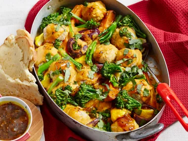 Chicken meatball korma bake