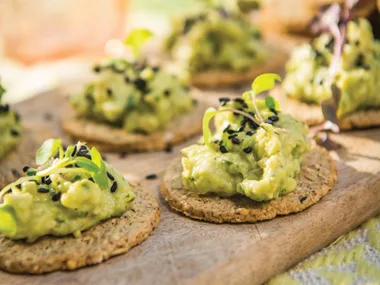 Wasabi and sesame guacamole