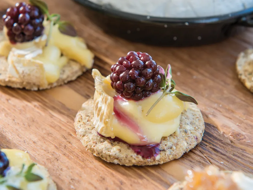 Blackberry and thyme baked brie