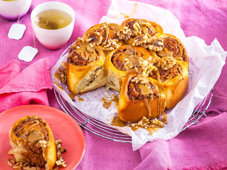 Sticky caramel walnut scrolls
