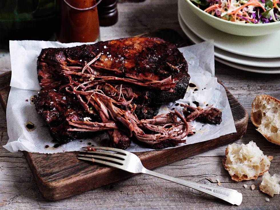 Slow-cooked pulled beef brisket