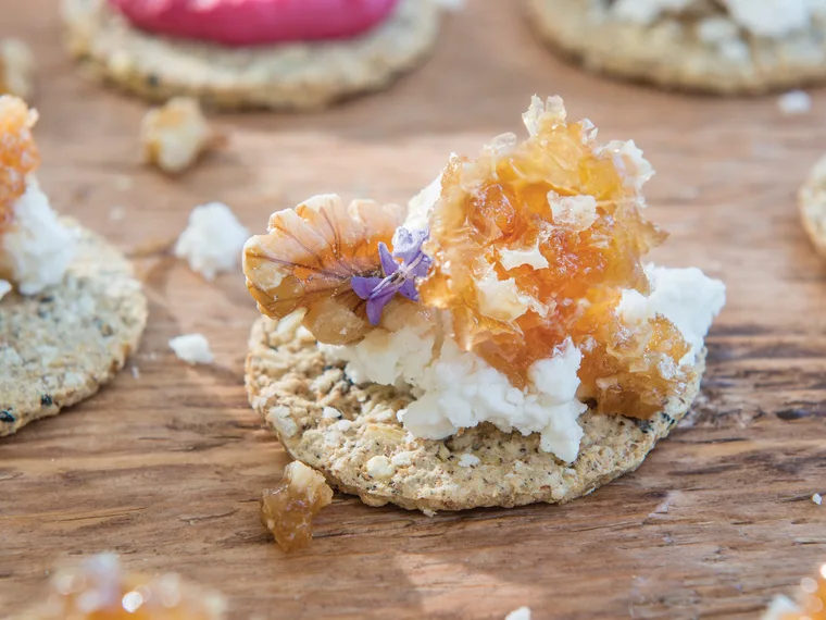 Goats cheese, honeycomb and walnuts