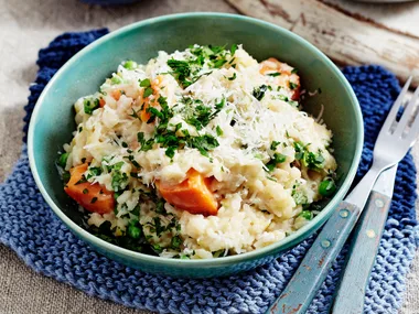 Leek and vegetable risotto