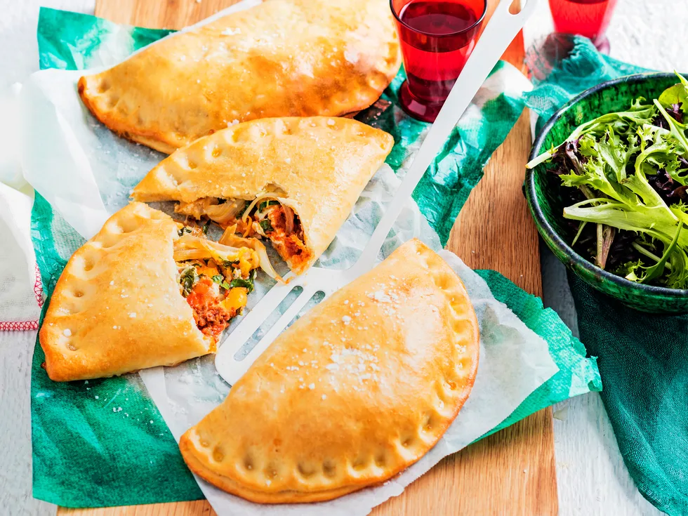 Bolognese and egg calzone