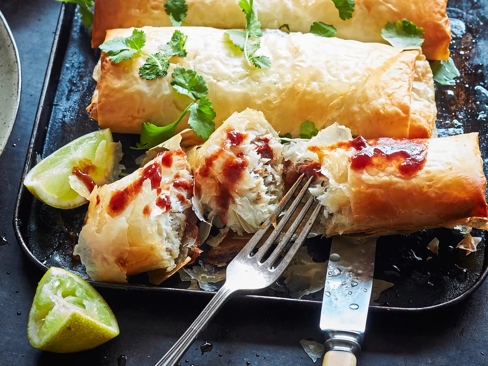 Fish, coconut and banana parcels