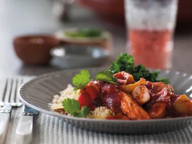 Tagine-style salmon and kumara