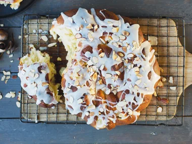 Pear and almond Danish twist