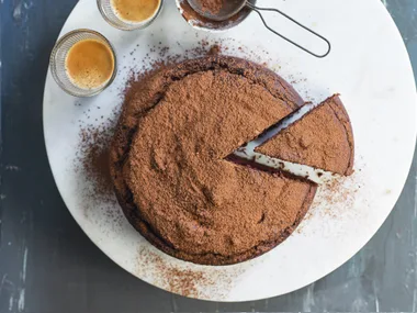 Chocolate and coffee sour cream cake