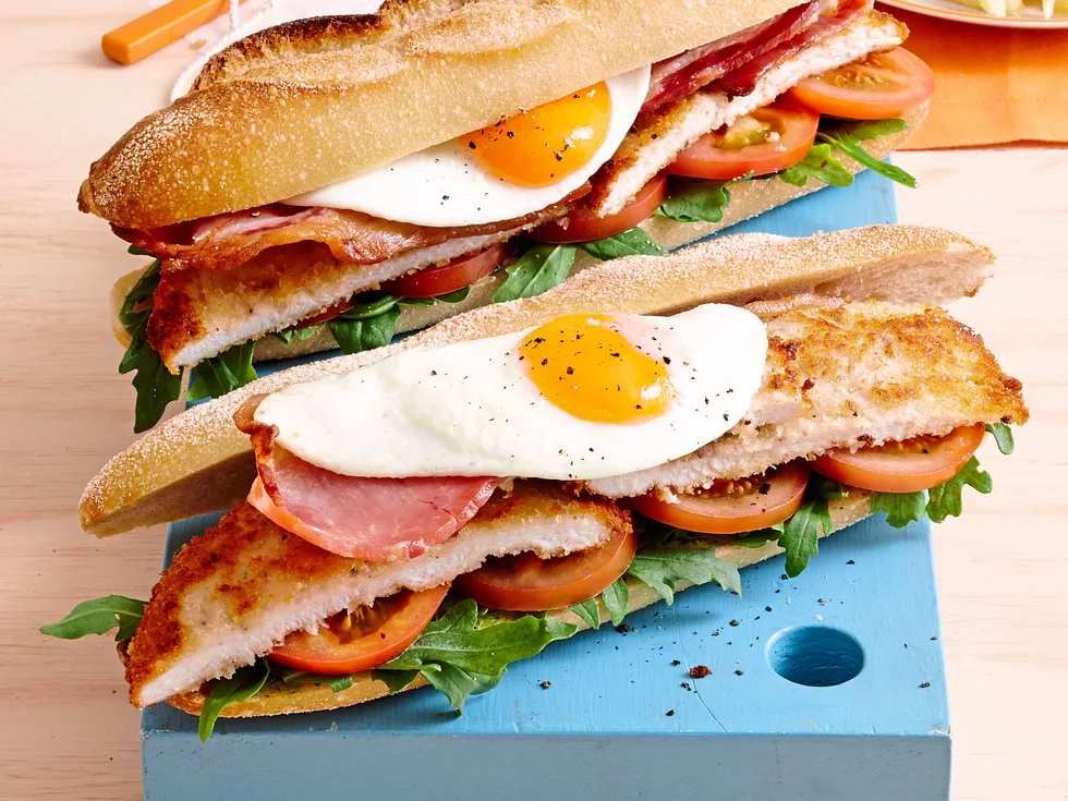 Turkey schnitzel baguette