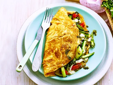 Spring vegetable omelettes