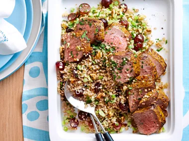 Warm lamb and burghul salad