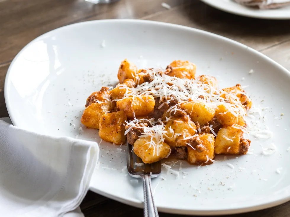 Potato gnocchi with bolognese sauce