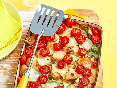 Chicken and spinach potato bake