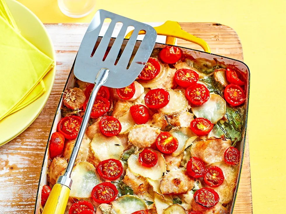 Chicken and spinach potato bake
