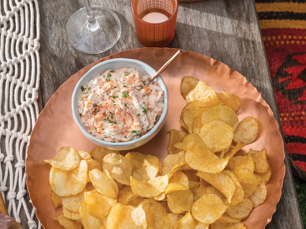Hot-smoked salmon and herb dip