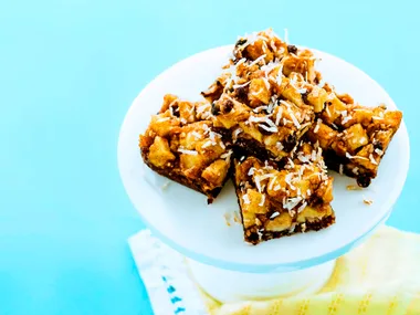 Apple, cinnamon and coconut slice