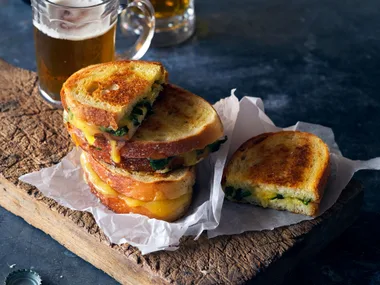 Grown-up’s grilled cheese with garlicky Shanghai bok choy