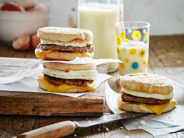 Homemade sausage and egg mockmuffin