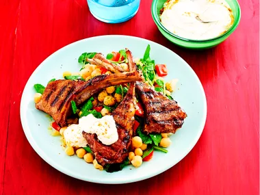 Honey mint lamb with spiced yoghurt