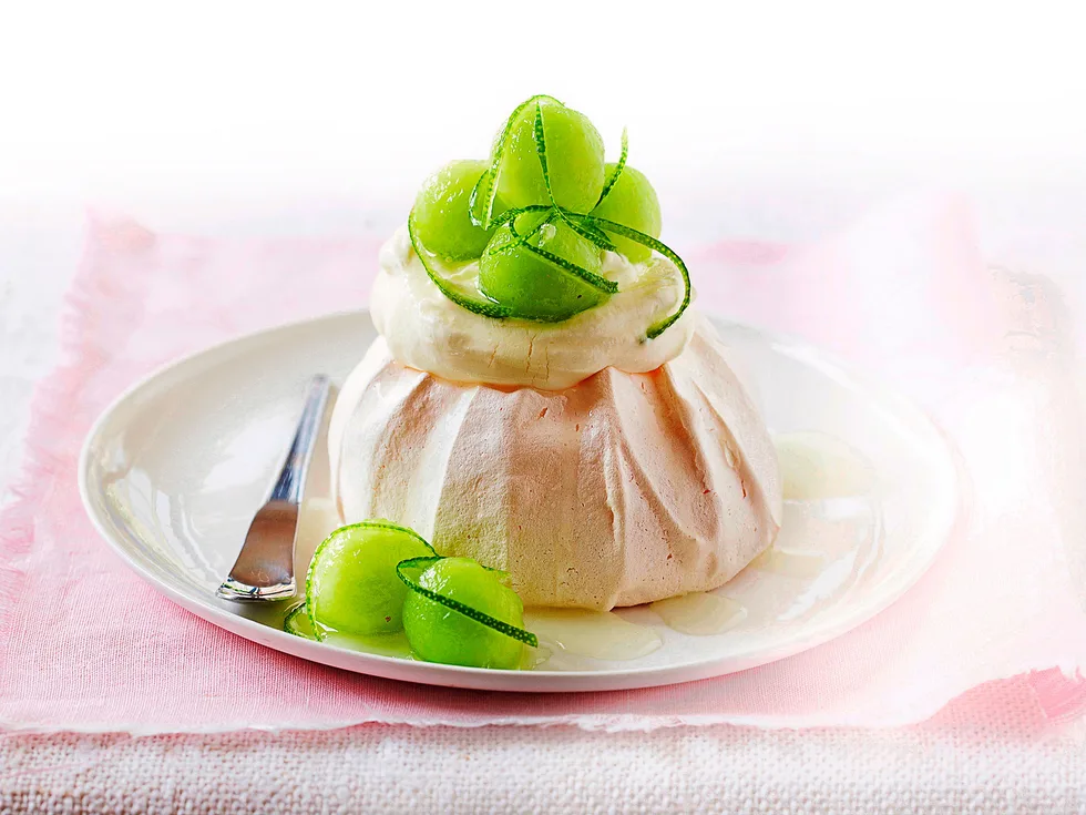 Lime and honey pavlovas